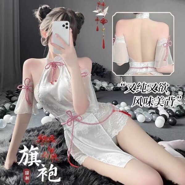 情趣内衣超性感镂空可爱纯欲风旗袍包臀开裆免脱古风汉服制服睡衣