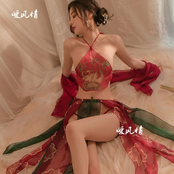 情趣内衣透视睡衣高档款抹胸宫廷汉服宫廷风肚兜诱惑情趣睡裙套装 - 图片 8